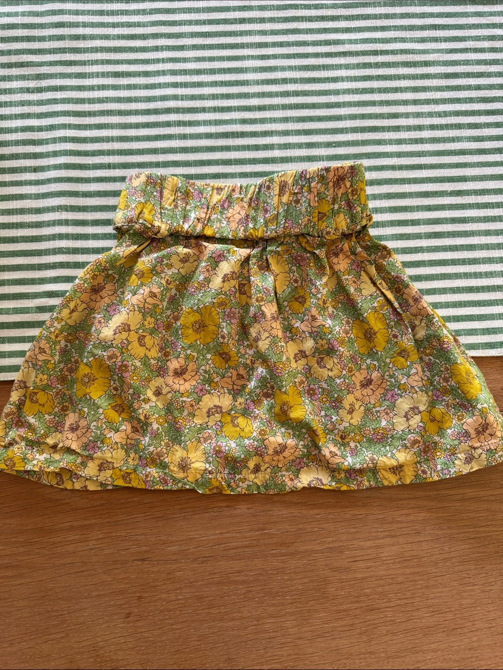 La Petite Collection Girls Floral Elastic-Waist Skirt in Yellow and Green